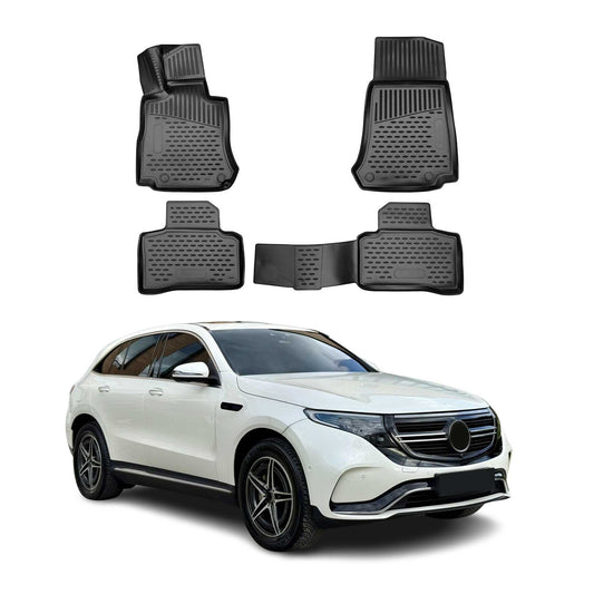 OMAC Fußmatten Gummimatten für Mercedes EQC N293 2019-2023 Automatten Schwarz 4x OMAC DE