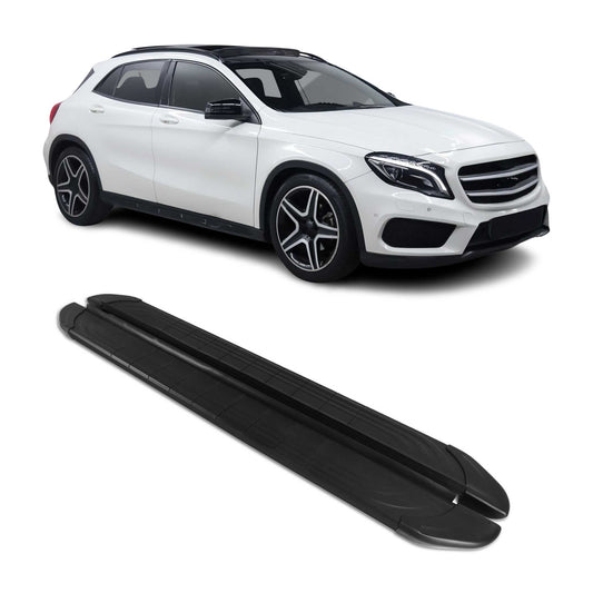 Seitenschweller Trittbretter für Mercedes GLA 2014-2020 Schwarz Aluminium 2 tlg OMAC DE