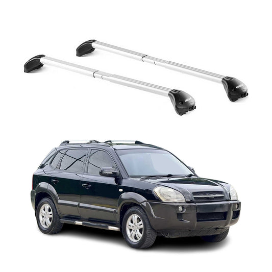 Dachträger Grundtäger für Hyundai Tucson mk1 2004-2010 100kg Alu Silber 2x ABE OMAC DE