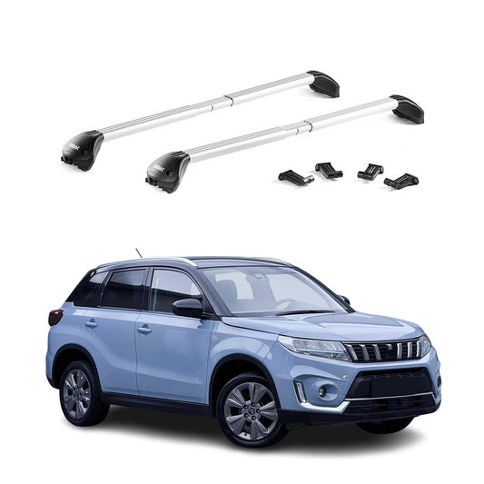 Dachträger Grundtäger für Suzuki Vitara mk4 2015-2025 100kg Alu Silber 2 tlg ABE OMAC DE