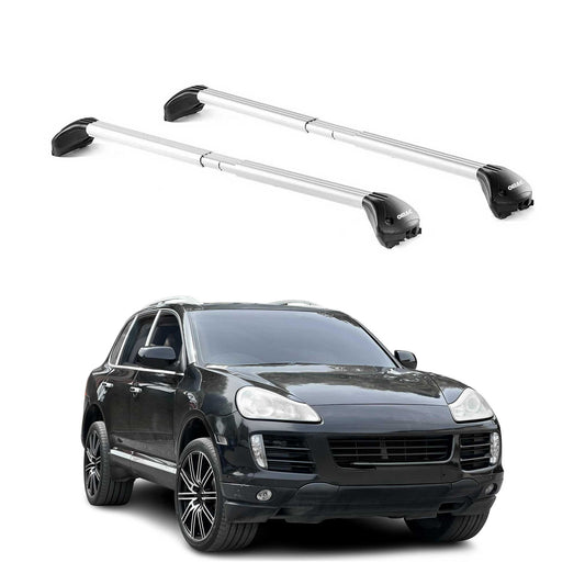 Dachträger Grundtäger für Porsche Cayenne 2002-2010 5 tür 100kg Alu Grau 2x ABE OMAC DE