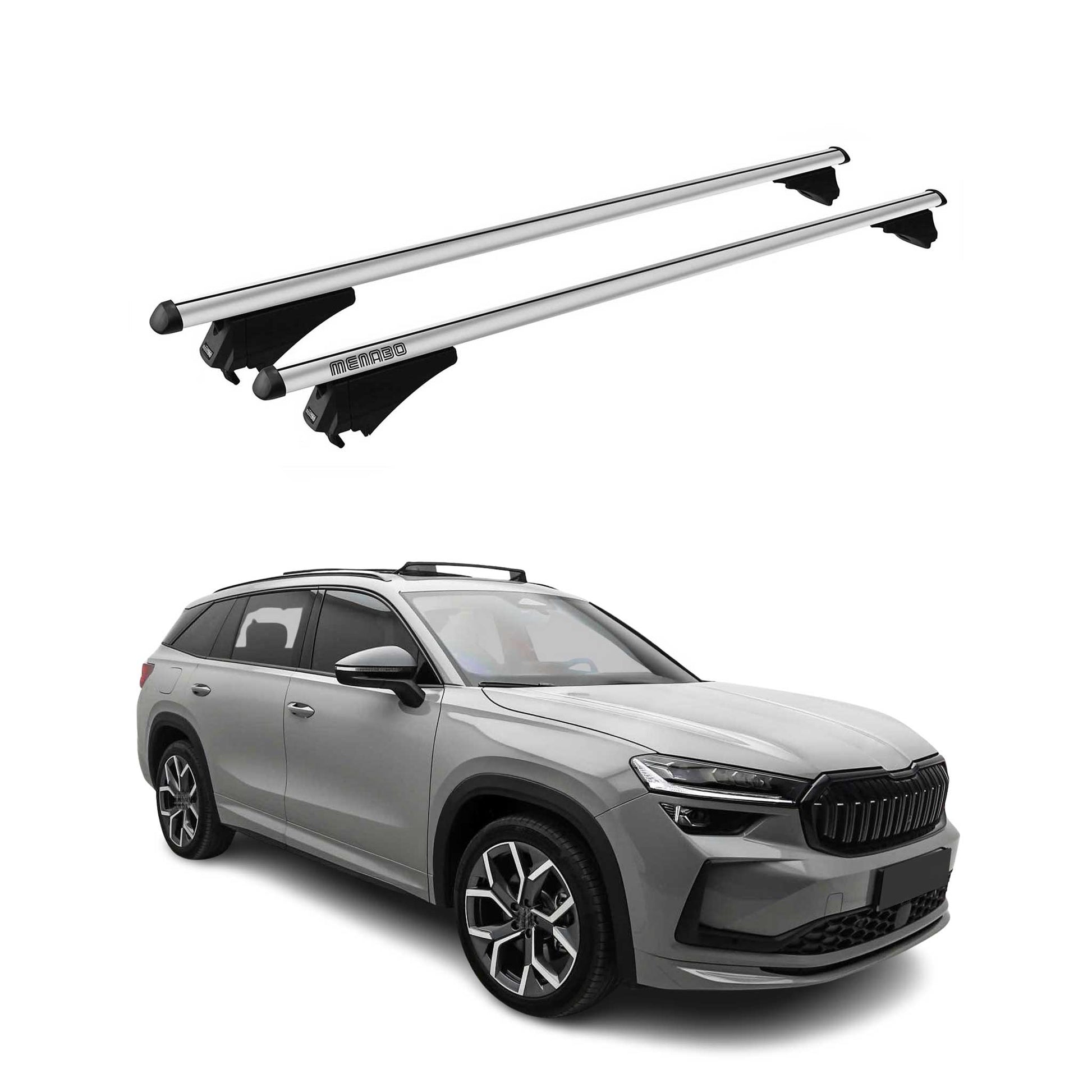 Menabo Dachträger Grundtäger für Skoda Kodiaq mk2 2024-2025 75kg Alu Silber 2x OMAC DE