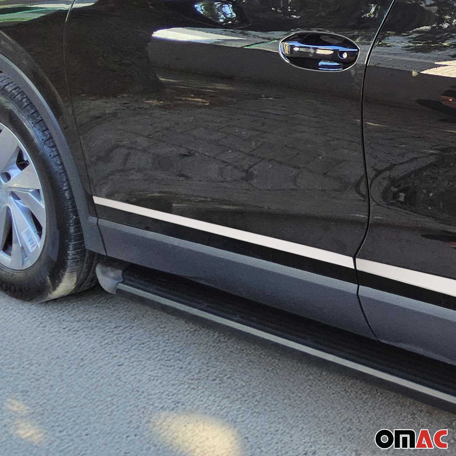 Seitentürleiste Türschutzleiste für VW Tiguan mk3 2024-2025 Edelstahl Chrom 4tlg OMAC DE