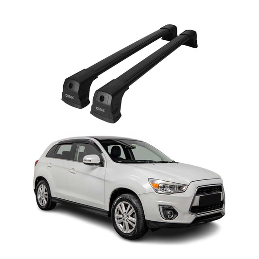 Dachträger Grundtäger für Mitsubishi ASX 2010-2023 75kg Aluminium Schwarz 2 tlg OMAC DE