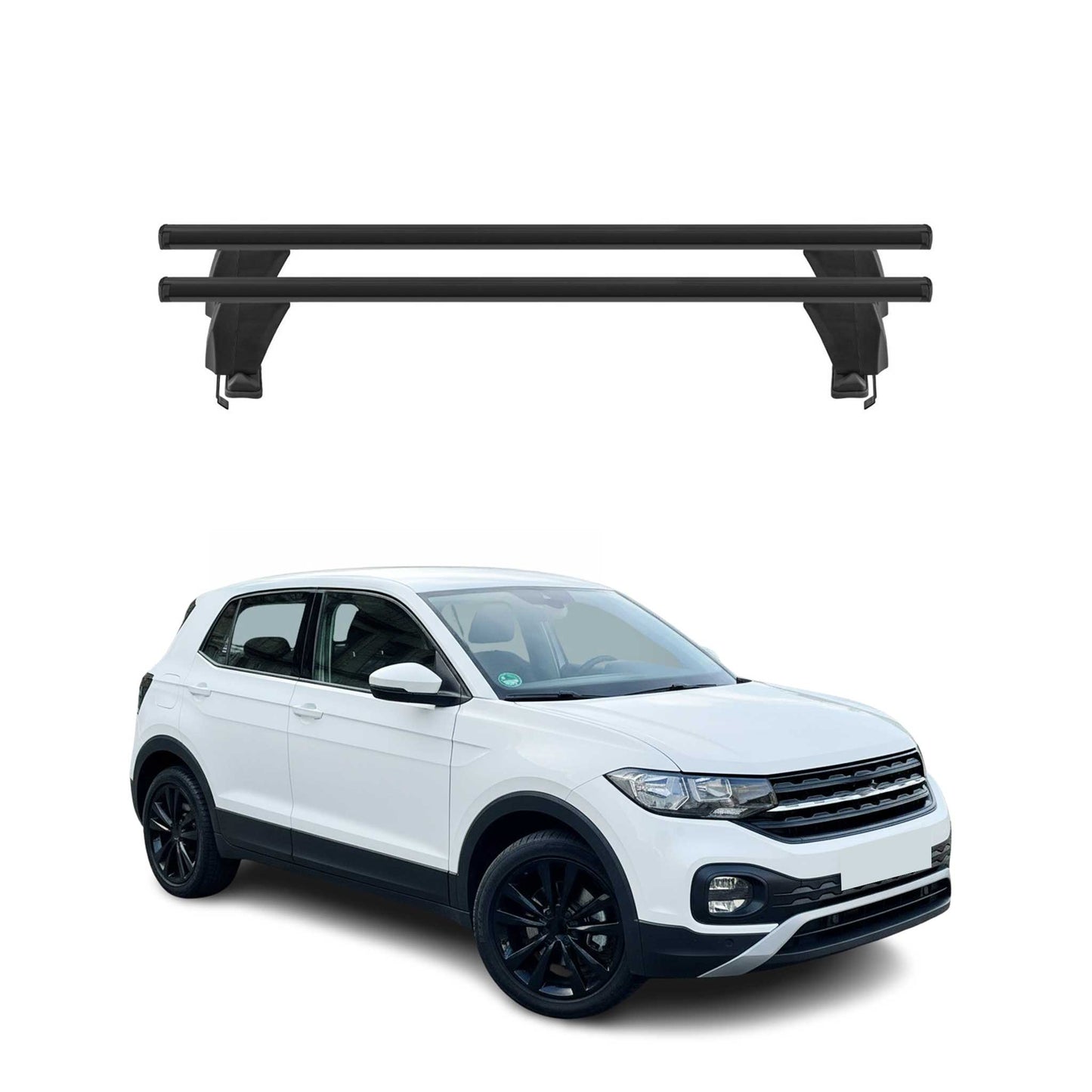 Menabo Dachträger Grundträger für VW T-Cross 2018-2025 Alu Schwarz 2tlg OMAC DE