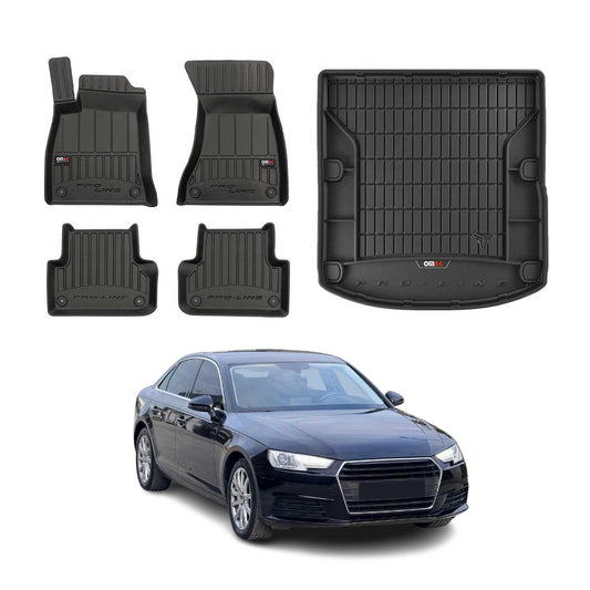 OMAC Fußmatten & Kofferraumwanne Set für Audi A4 B9 Limo 2015-2025 Gummi 5x OMAC DE