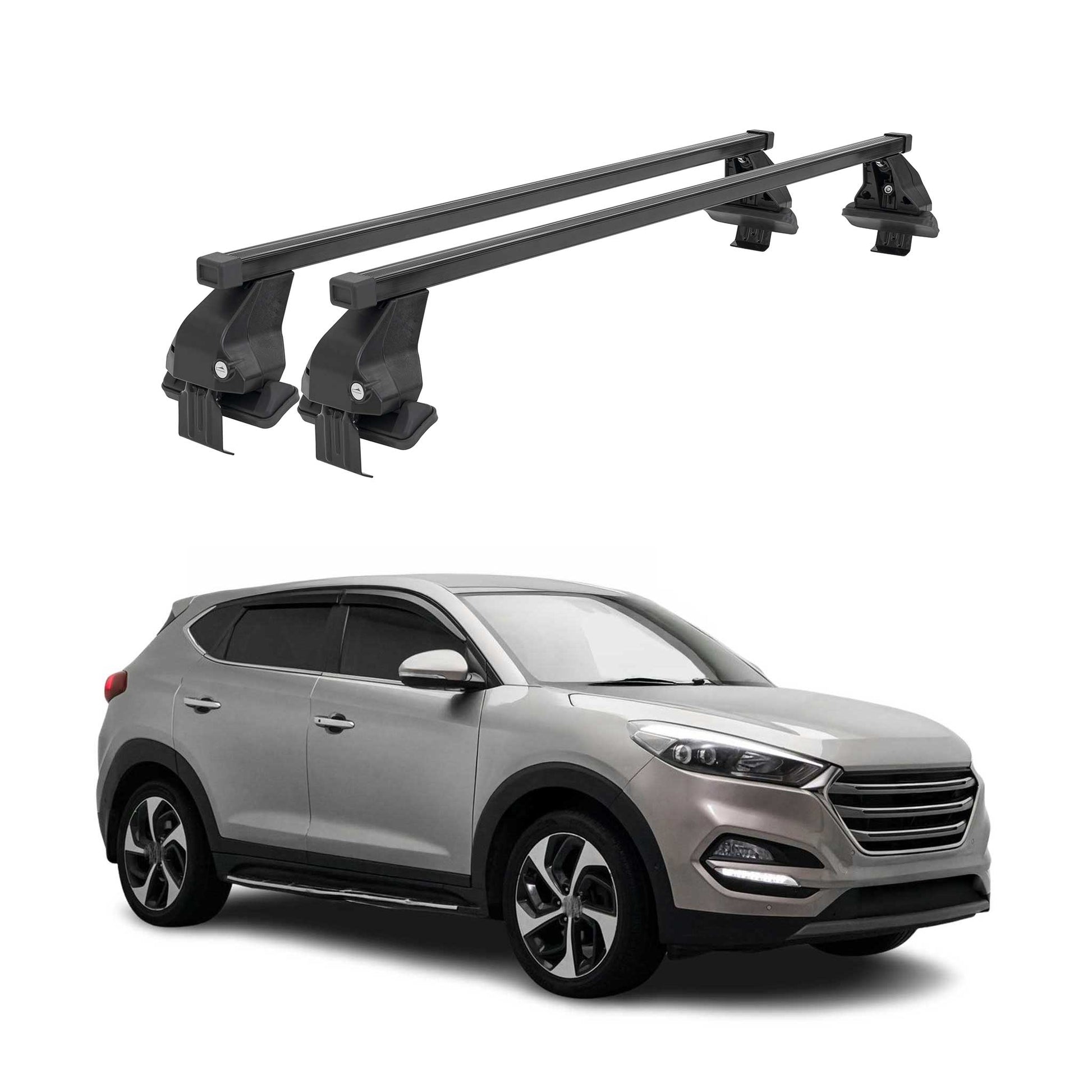 Menabo Dachträger Grundtäger für Hyundai Tucson mk3 2015-2020 50kg Stahl Schwarz OMAC DE