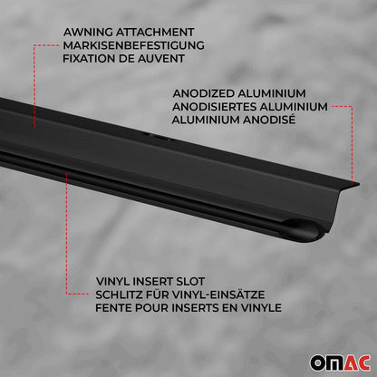 Sonnensegel Kedereinzug Kederschiene Kederleiste für VW T5 T6 ab 2003 L2 Schwarz OMAC DE