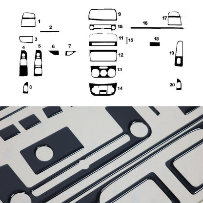 Innenraum Dekor Cockpit für Fiat Linea 2007-2018 Piano Schwarz Optik 20 tlg OMAC DE