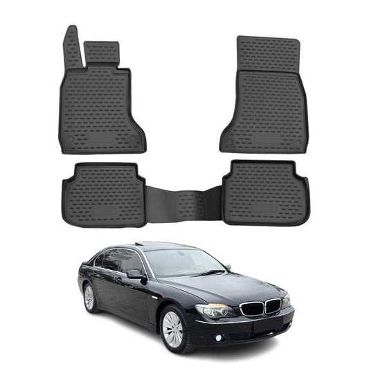 OMAC Gummimatten Fußmatten für BMW 7er F01 2008-2015 Automatten Schwarz 4x OMAC DE