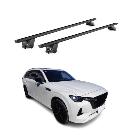 Dachträger Grundtäger für Mazda CX-80 2024-2025 100kg Alu Schwarz 2 tlg ABE OMAC DE