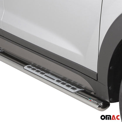 Edelstahl Seitenschweller Schwellerrohre für Hyundai Tucson 2015-2018 Silber OMAC DE