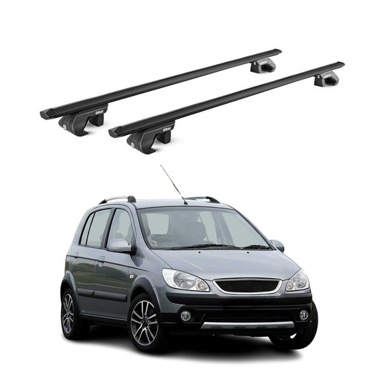 Dachträger Grundtäger für Hyundai Getz Cross 2006-2011 90kg Alu Schwarz 2x ABE OMAC DE