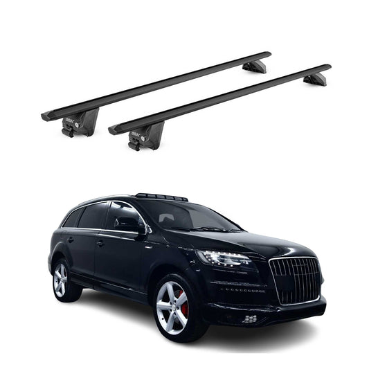 Dachträger Grundtäger für Audi Q7 2005-2015 100kg Aluminium Schwarz 2 tlg ABE OMAC DE