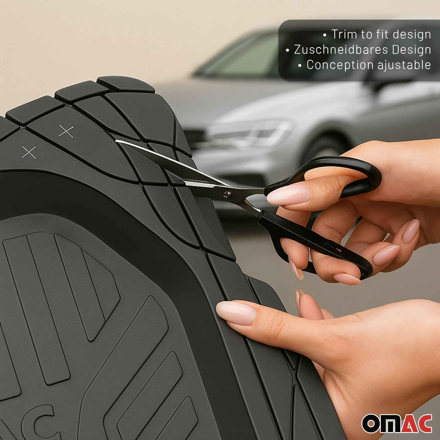 2023-2025 BYD Seal Fußmatten Zuschneidbar Schwarz Gummi 4 tlg OMAC DE