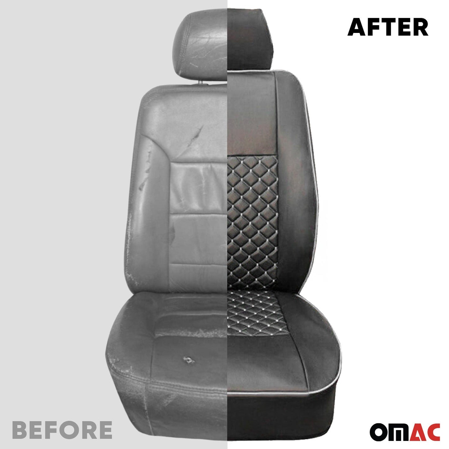Sitzbezüge Schonbezüge für VW Transporter T4 1990-2003 Kunstleder Schwarz 1+1 OMAC DE