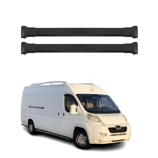 Dachträger Grundtäger für Peugeot Boxer 2006-2020 75kg Aluminium Schwarz 2 tlg OMAC DE
