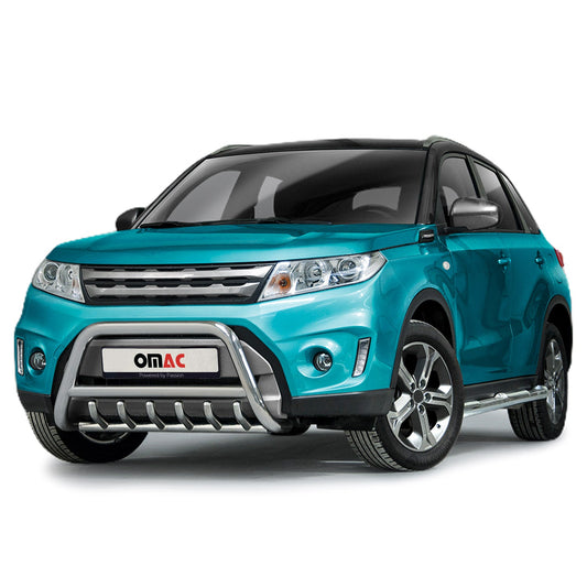 Frontbügel Frontschutzbügel für Suzuki Vitara 2015-2018 Stahl Silber mit ABE OMAC DE