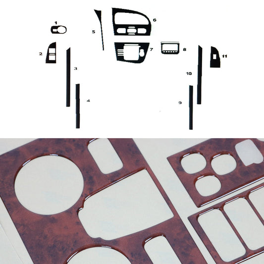 Innenraum Dekor Cockpit für Seat Leon 2005-2012 Wurzelholz Optik 11x Digital OMAC DE