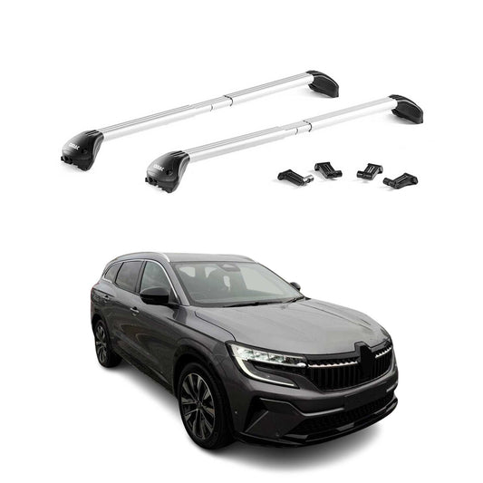 Dachträger Grundtäger für Renault Espace 2023-2025 100kg Alu Silber 2 tlg ABE OMAC DE