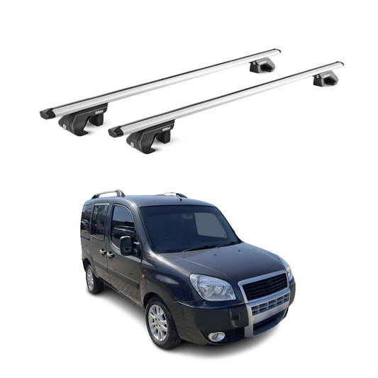 Dachträger für Fiat Doblo Malibu / Doblo II 2000-2022 5 tür 90kg Alu ABE Silber OMAC DE