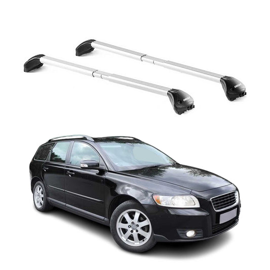 Dachträger Grundtäger für Volvo V50 2004-2012 5 tür 100kg Alu Silber 2 tlg ABE OMAC DE