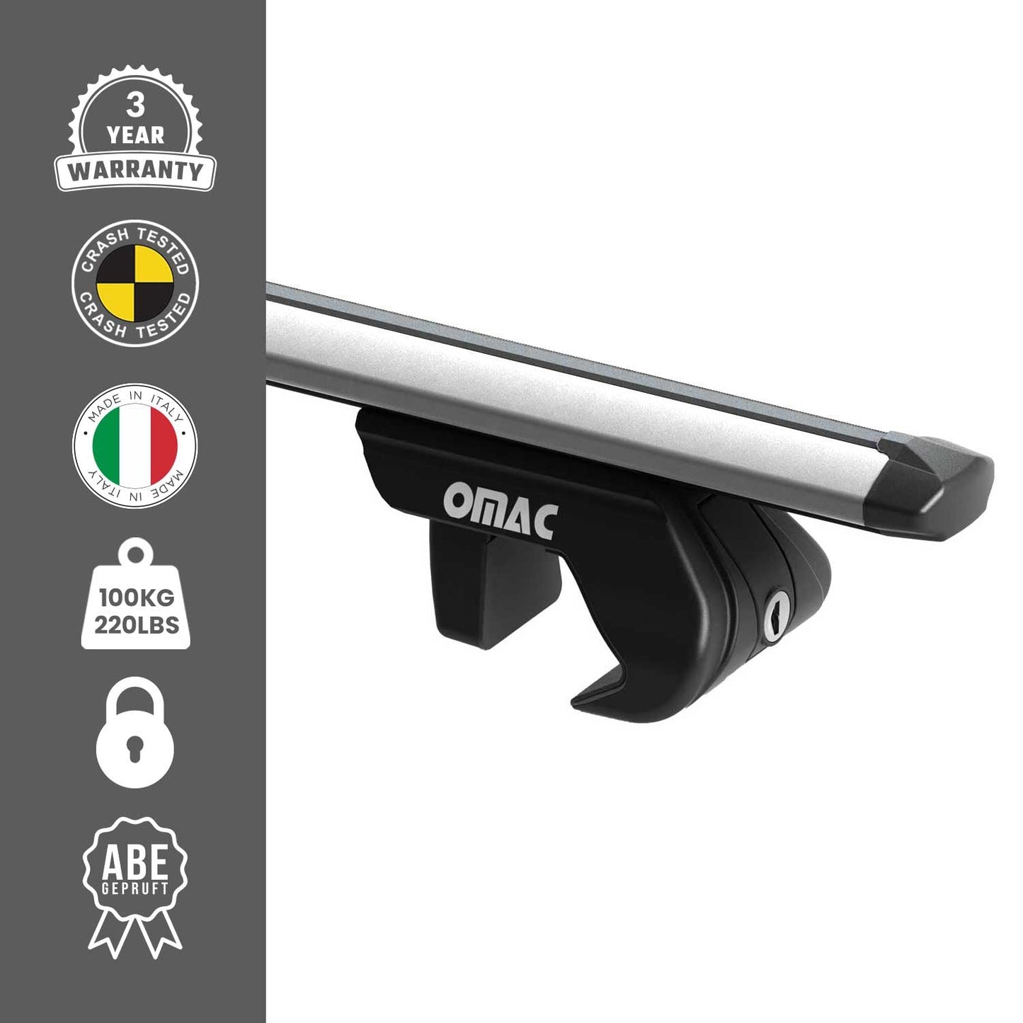 Alu Dachträger Gepäckträger Universal für Autos Silber ABE 2 tlg 135 cm OMAC DE