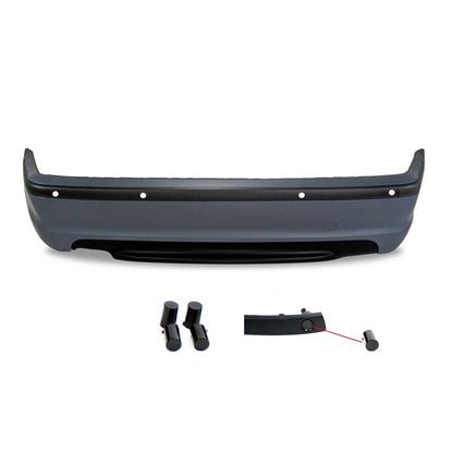 JOM Heckstoßstange für BMW 3er E46 4türer 1998-2005 Schwarz 5tlg OMAC DE