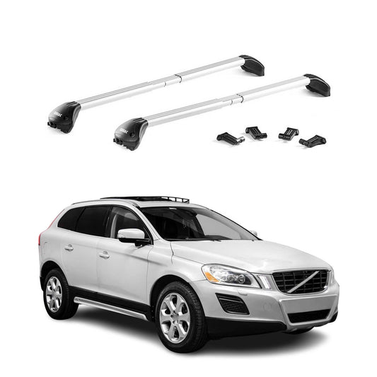 Dachträger Grundtäger für Volvo XC60 2008-2025 100kg Aluminium Silber 2 tlg ABE OMAC DE