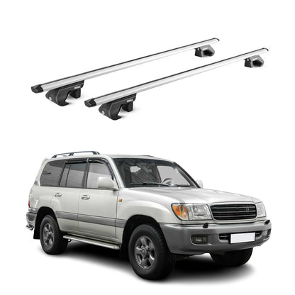 Dachträger für Toyota Land Cruiser 90 120 1996-2009 5 tür 90kg Alu Silber 2x ABE OMAC DE