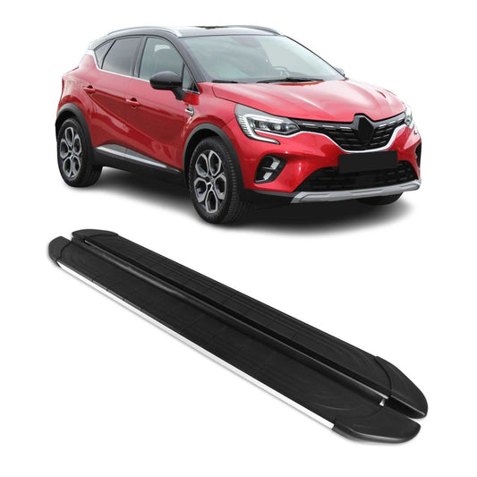 Seitenschweller Trittbretter für Renault Captur 2020-2025 Silber Aluminium 2 tlg OMAC DE