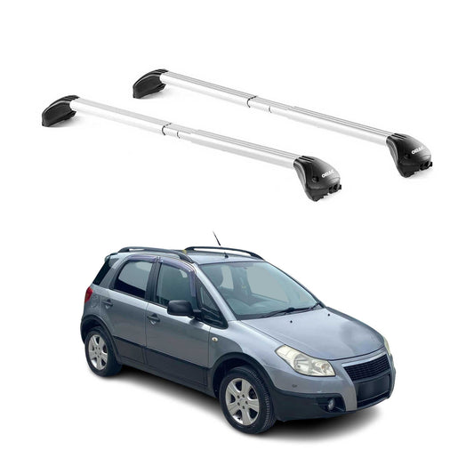 Dachträger Grundtäger für Fiat Sedici 2005-2014 tür 100kg Alu Silber 2 tlg ABE OMAC DE