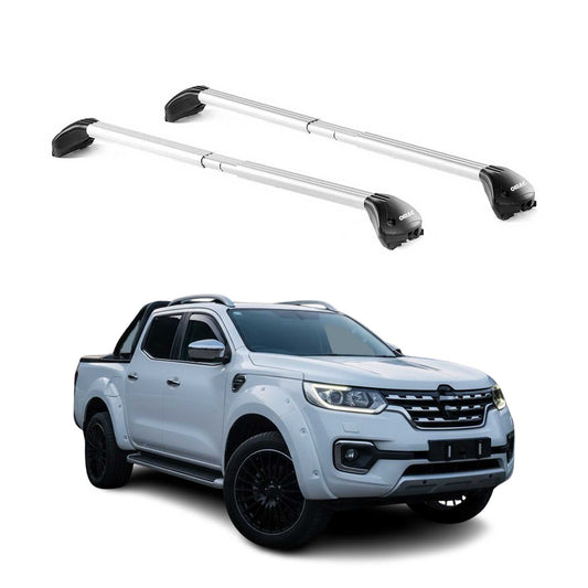 Dachträger Grundtäger für Renault Alaskan 2016-2025 4 tür 100kg Alu Grau 2x ABE OMAC DE