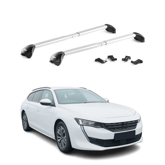 Dachträger Grundtäger für Peugeot 508 Kombi 2018-2025 100kg Alu Silber 2 tlg ABE OMAC DE