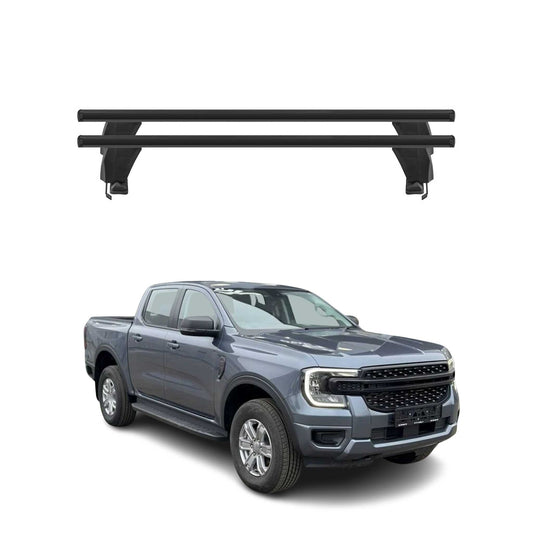 Menabo Dachträger Grundträger für Ford Ranger T6 II 2022-2025 Alu Schwarz 2tlg OMAC DE