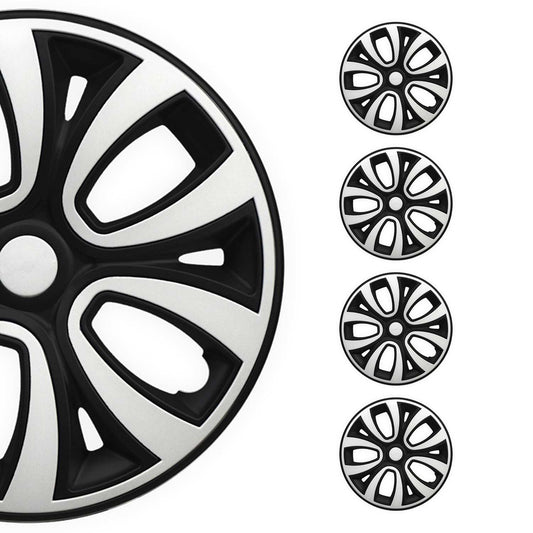 4x Radblenden Radkappen Radzierblenden 16" Zoll Schwarz Weiß OMAC DE