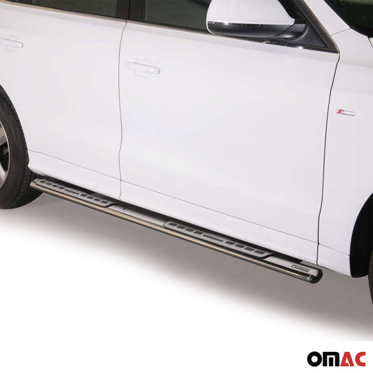Edelstahl Seitenschweller Schwellerrohre für Audi Q5 8RB 2008-2017 Silber OMAC DE