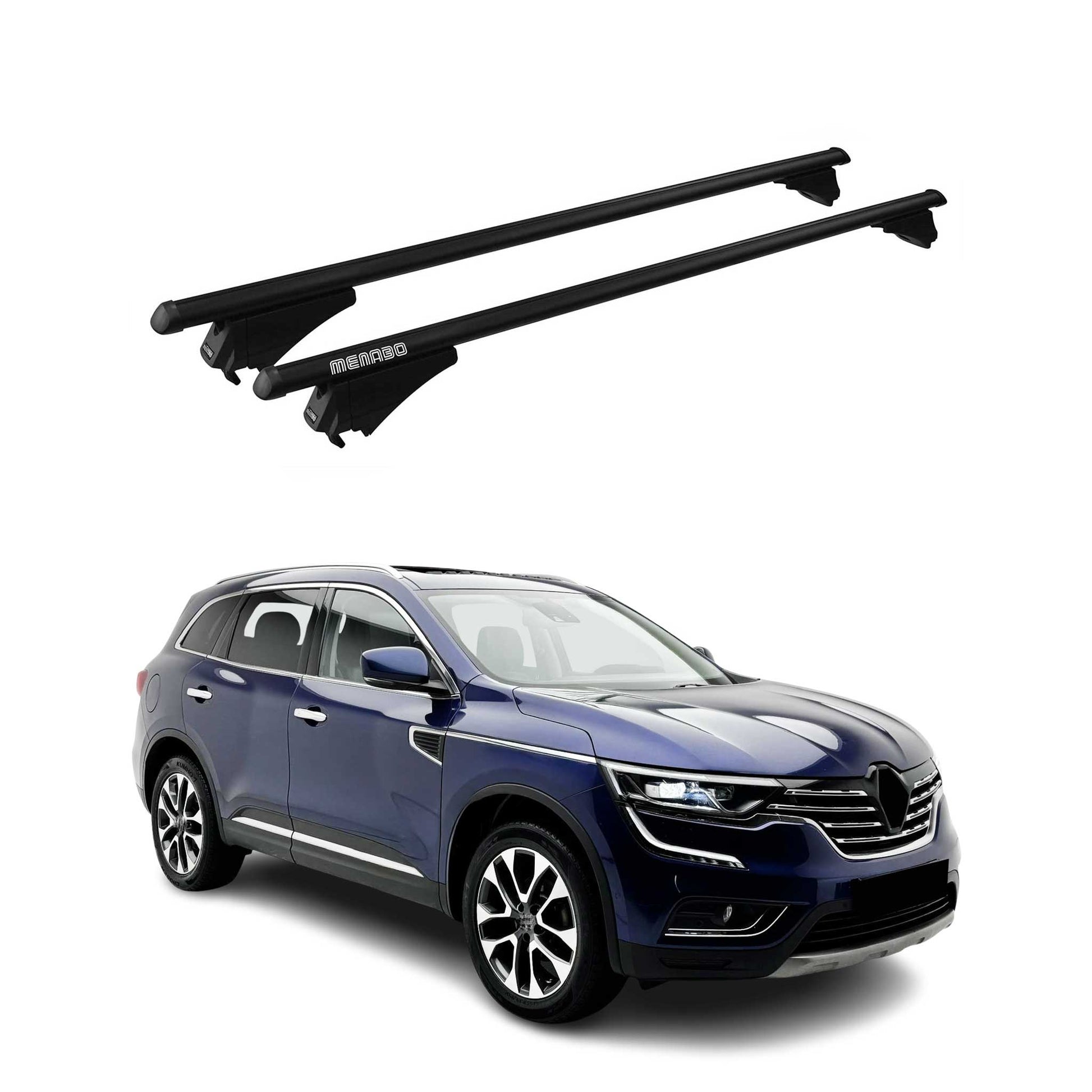 Menabo Dachträger Grundtäger für Renault Koleos mk2 2016-2025 75kg Alu Schwarz OMAC DE