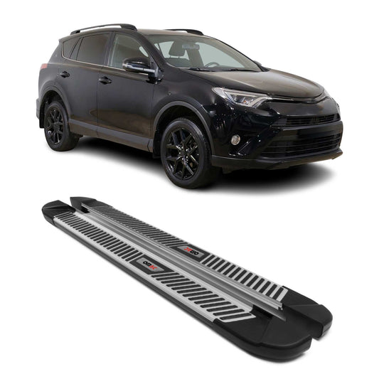 Trittbretter Seitenschweller für Toyota RAV4 Hybrid 2018-2025 Grau Alu 2 tlg