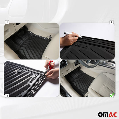 2023-2025 BYD Tang 5Sitze Fußmatten Zuschneidbar Gummi Schwarz 4 tlg OMAC DE