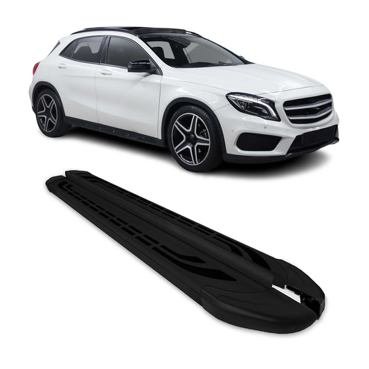Trittbretter Seitenschweller für Mercedes GLA 2014-2020 Schwarz Aluminium 2 tlg - autoseifert.com
