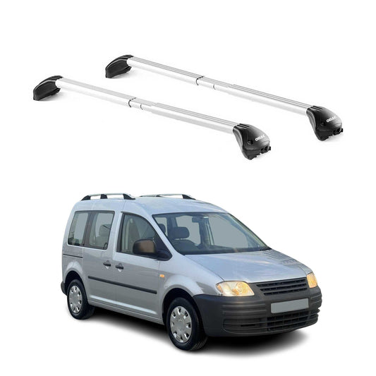 Dachträger Grundtäger für VW Caddy 2004-2020 3-5 tür 100kg Alu Silber 2 tlg ABE OMAC DE