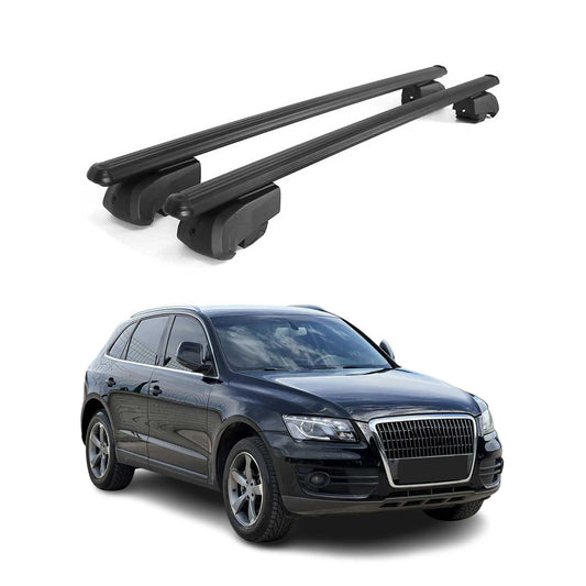 Dachträger Grundtäger für Audi Q5 mk1 2008-2017 75kg Aluminium Schwarz 2 tlg OMAC DE