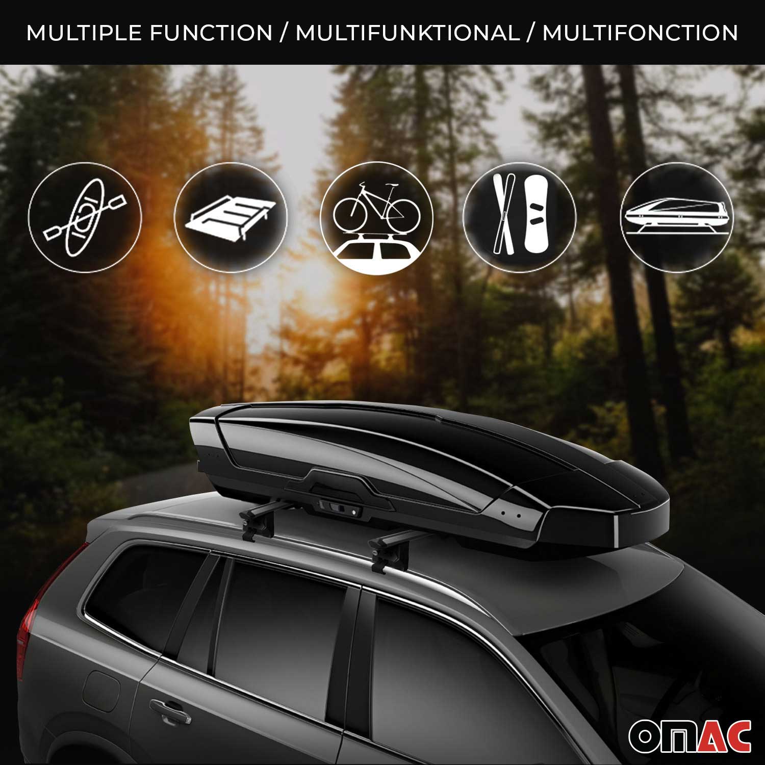 Dachträger für Opel Crossland Grandland X 2017-2025 100kg Alu Schwarz 2x ABE OMAC DE