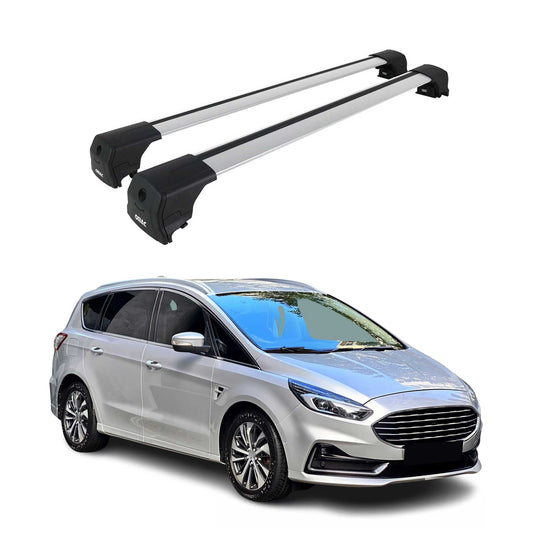 Dachträger Grundtäger für Ford S-Max 2015-2023 75kg Aluminium Silber 2 tlg OMAC DE