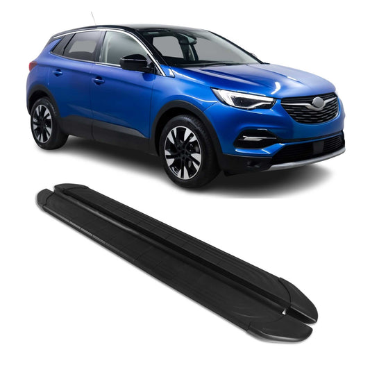 Trittbretter Seitenschweller für Opel Grandland X 2017-2025 Aluminium Schwarz 2x - autoseifert.com