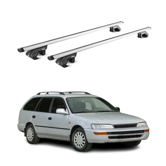 Dachträger für Toyota Corolla Kombi 1992-2007 90kg Alu Silber 2x ABE OMAC DE