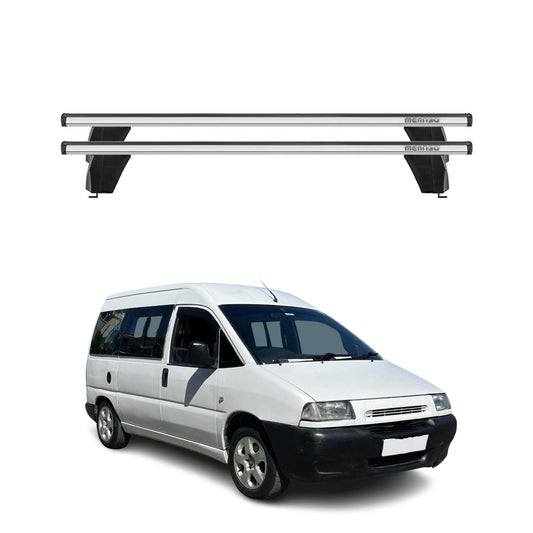 Menabo Dachträger Grundtäger für Peugeot Expert 1995-2006 75kg Alu Silber 2 tlg OMAC DE
