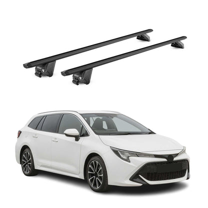 Dachträger für Toyota Corolla Kombi 2019-2025 100kg Alu Schwarz 2x ABE OMAC DE