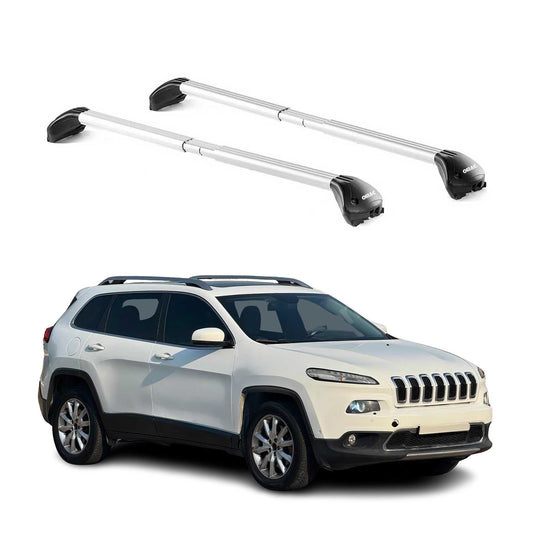 Dachträger Grundtäger für Jeep Cherokee KL 2014-2018 Pre-FL 100kg Alu Silber ABE OMAC DE